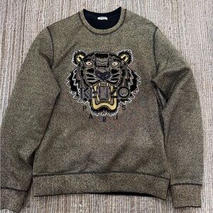 Kenzo  Gold and Black Tiger Crewneck Sweater